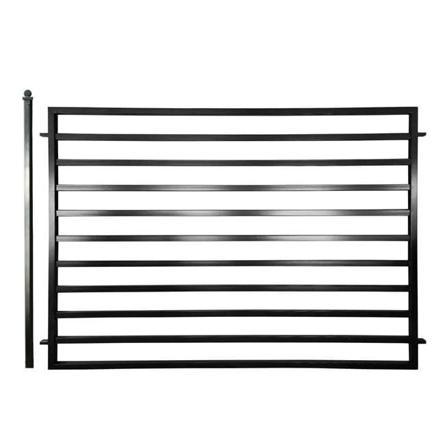 ALEKO Yard Garden Modern Kyiv Style Steel Fence 8 x 5 ft Black