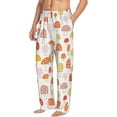 thumbnail image 2 of Uemuo Cute Cartoon Mushrooms Pattern Men's Wide Leg Palazzo Lounge Pants with Pockets Light Weight Loose Comfy Casual Pajama Pants-Small, 2 of 9