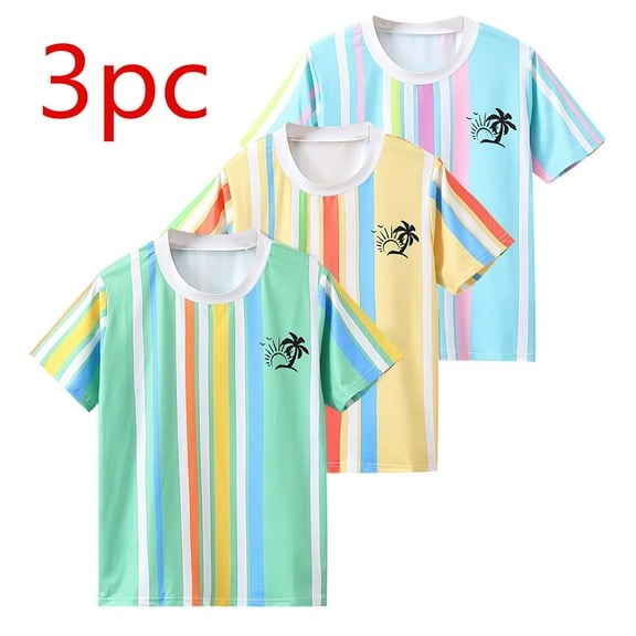 Frwgonr Breathable Boys T-shirts Kids Summer Crewneck T-Shirt Casual Tops Tees Light Blue, Size 8-14 Years