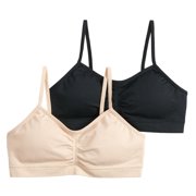 Girls 7-16 Maidenform® 2-pk. Seamless Ruched Cropped Bras Color: Nude Black Size: XX LARGE