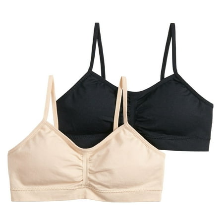 Girls 7-16 Maidenform® 2-pk. Seamless Ruched Cropped Bras Color: Nude Black Size: XX LARGE