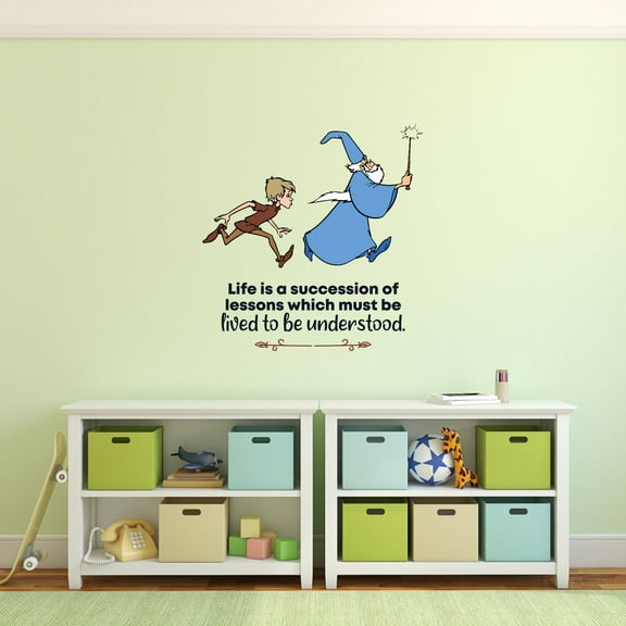 Lessons Sword in the Stone Quote Cartoon Quotes Decors Wall Sticker Art Design Decal for Girls Boys Kids Room Bedroom Nursery Kindergarten Home Decor Stickers Wall Art Vinyl Decoration (15x30 inch)