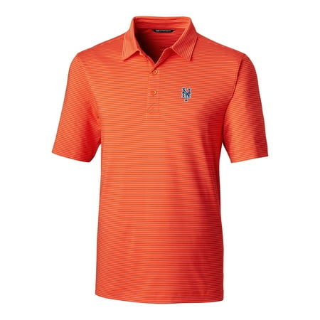 New York Mets Pencil - New York Mets Cutter & Buck Big & Tall Forge Pencil Stripe Polo - Orange