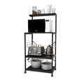 thumbnail image 1 of Bestier 4 Tier Bakers Racks for Kitchens Rack Storage Shelf Cart on Wheels Shelves, Metal and Wood, Industrial Style, Grey, 1 of 8