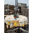 thumbnail image 2 of Outdoor Tablecloths with Umbrella Hole & Zipper, Daisy Spring Floral Round Tablecloth 54 Inch, Farmhouse Botanical Green Leaves Vintage Art Waterproof Table Cloth, Patio/Pool/Picnic Table Covers, 2 of 8