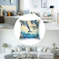 thumbnail image 5 of Ollo0ord Cartoon Whale Throw Pillow Covers Cute Fish Watercolor Starfish Cushion Covers for Kids Boys Girls Teens Retro Nautical Sailship Ocean Themed Pillow Cases for Bed White, 5 of 7