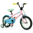 thumbnail image 1 of Costway 14" Kids Bike with Adjustable Saddle Handlebar Removable Training Wheels Handbrake Pink, 1 of 10
