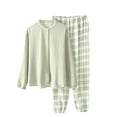 thumbnail image 3 of Tnhcen Women's Cotton 2 Piece Pajama Sets Long Sleeve Button Down Shirt Pants Sleepwear Pj Set M-XL, 3 of 3