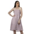thumbnail image 1 of Moomaya Robes d'Été Sans Bretelles pour Femmes en Crêpe Imprimé, Robe Tube Smockée pour Femmes, 1 of 4