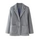 thumbnail image 4 of HH TRAF Otoño Mujer Cuello Vuelto Bolsillos Abrigo de Un Solo Pecho Moda Mujer Manga Larga Casual Chaqueta de Lana Mujer, 4 of 5