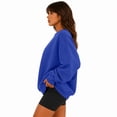 thumbnail image 6 of UDAUDU Womens Oversized Sweatshirts Crewneck Long Sleeve Fleece Pullover Tops Fall Y2k Sweater Cute Hoodies Royal Blue M, 6 of 7