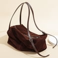 thumbnail image 6 of Suede Cow Leather Hobo Bag, Soft Slouch Shoulder Handbag, 13.78x5.91x7.87inch, 6 of 7