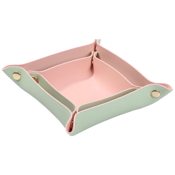 2 llaves de entrada de cuero bandeja de almacenamiento minimalista, caja de almacenamiento de joyas de escritorio, caja de almacenamiento de llaves de cosméticos MFZFUKR BST3053865-2