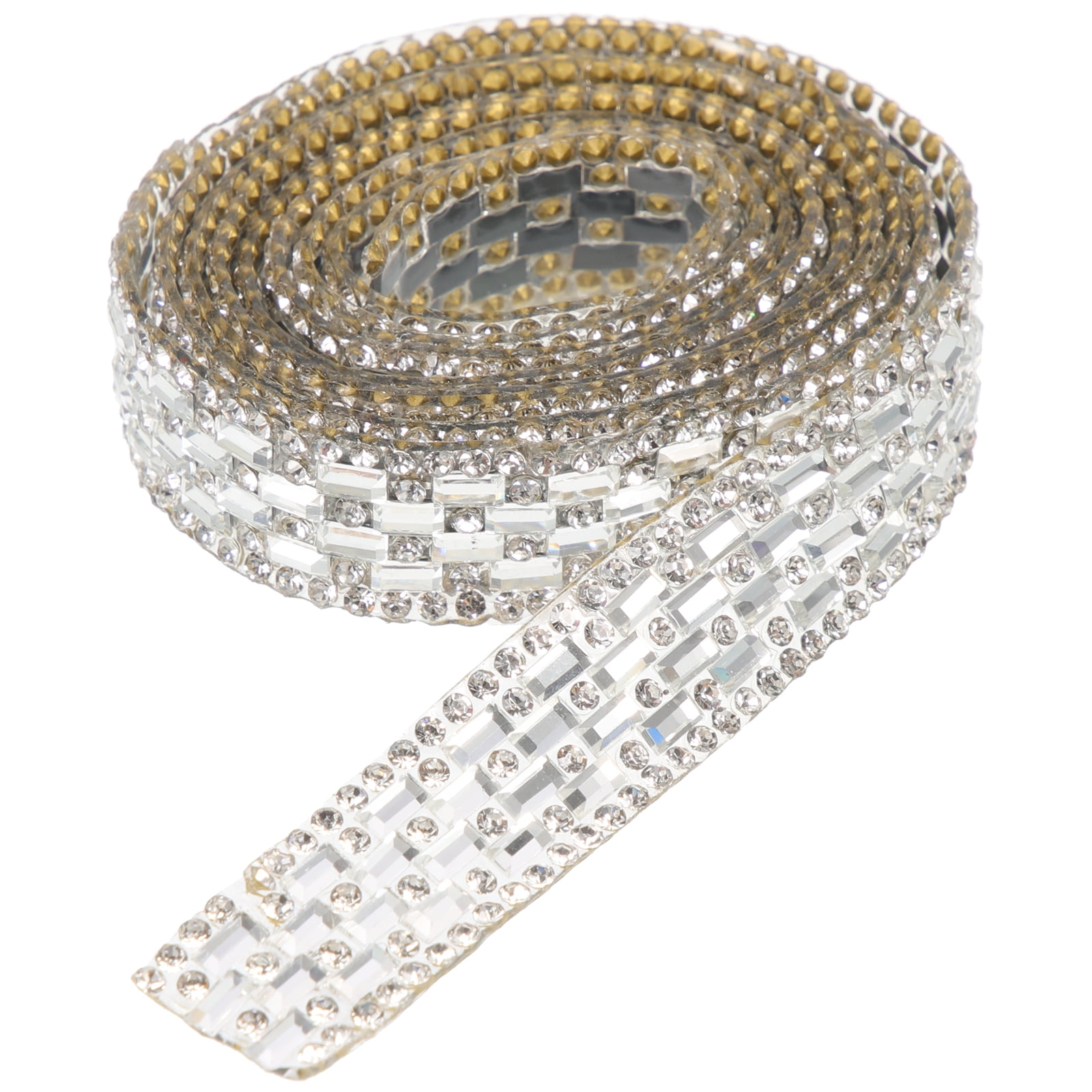 5 Rolls Burlap Lace Ribbon Glass Rhinestone Band Cake Decoration