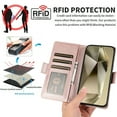 thumbnail image 3 of Compatible with Samsung Galaxy S25 Ultra Wallet Case with Credit Card Holder & Cash Slot, RFID Blocking Durable PU Leather Flip Magnetic Protective Stand Cover Wrist Strap Women Men,Rosegold, 3 of 7