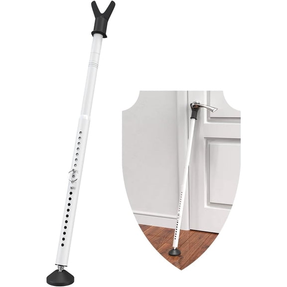 AEASKIEY Door Stopper Security Bar, Adjustable Heavy Duty for Patio,Window, White