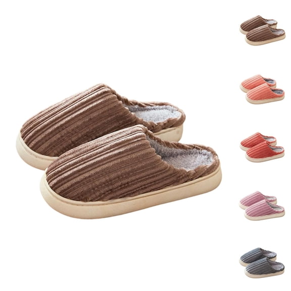 Fuzzy Slippers for Women Men 2025 Winter Soft Warm Cozy Fleece Lined Slip On Slippers Indoor House Shoes