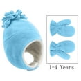thumbnail image 3 of IDALL Baby Sun Hat,Winter Hats Two Piece Winter Fleece Solid Color Warm Children'S Hat And Gloves Ushanka,Trapper Hat Light blue S, 3 of 7