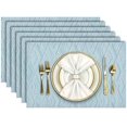 thumbnail image 1 of HAHADAXA Placemats, Placemats for Dining Table Set of 6, Heat Resistant Place Mats, Washable PVC Table Mats, Woven Vinyl Plastic Placemats, Non-Slip Stain Resistant Kitchen Table Placemats Ea, 1 of 1