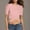 Pink, variant on LADIGASU Women'sRound Neck Short Sleeve Solid Color Casual Top
