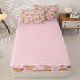 thumbnail image 4 of Homewish Kid Cute Capybara Zipper Twin Comforter Sets with Fitted Sheet and 2 Pillowcases, Bow Princess Fairy Zipper Bedding Set, Pink Reversible, 4-Piece, 4 of 6