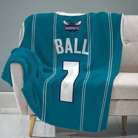 Sleep Squad Charlotte Hornets LaMelo Ball 60″ x 80″ Raschel Plush Blanket