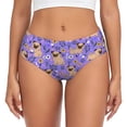 thumbnail image 1 of Balery Pugs and Flowers Ropa Interior de Algodón para Mujer con Dibujo – Braguitas Cómodas y Elásticas, Estilo Clásico-3X-Large, 1 of 6