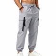 thumbnail image 3 of Zekutng Cargo Pants for Men Strap Decor Small Label Drawstring Tapered Jogger Pants,Sizes S-3XL, 3 of 6