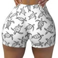 thumbnail image 2 of Lsque Hand Drawn Turtle Pattern High Waisted Biker Shorts for Women-Tummy Control Fitness Athletic Workout Running Yoga Gym Shorts,Moisture-Wicking-XX-Large, 2 of 9
