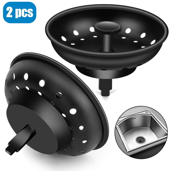 2pcs Kitchen Sink Drain Basket,3.1" Stainless Steel Sink Stopper Filter Replacement,Anti-Clogging Food Catcher
