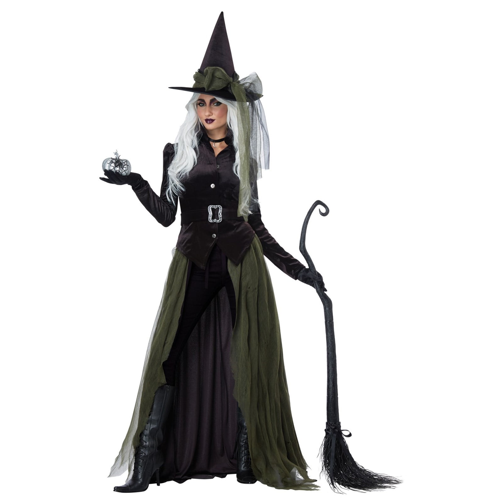 Gothic wicked witch sorceress adult womens fancy dress halloween costume.