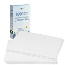 California Design Den 800 Thread Count 2 King Size Pillow Cases, 100% Cotton Sateen, Heirloom Soft Smooth & Thick, Fits King Pillows - Bright White