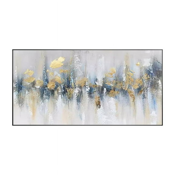 Lishanger Gold Foil Teal Green 3D Texture Abstract 40 cm x 80 cm Painting Canvas Art Prints