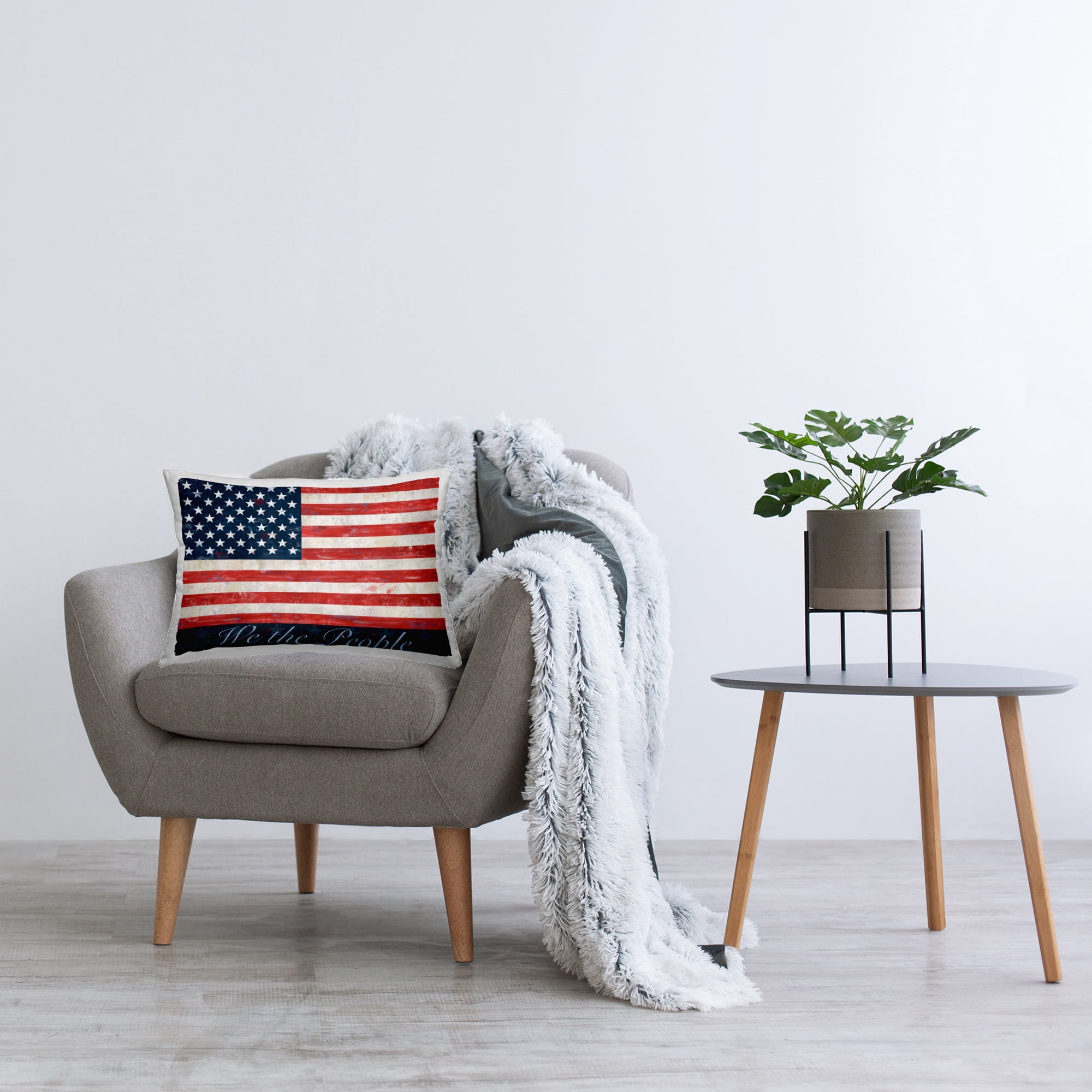 Stupell Industries We The People Flag Decorative Printed Throw Pillow Design by Annie LaPoint