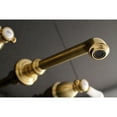 thumbnail image 4 of Kingston Brass KS7127BPL 8-Inch Center Wall Mount Bathroom Faucet, Brushed Brass, 4 of 5