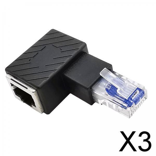 Paquete de 2-4 adaptadores Ethernet Cat6 8P8C macho/hembra de para conmutadores Hubs 3 piezas