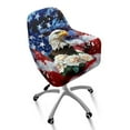 thumbnail image 2 of FOR U DESIGNS Eagle Rose American Flag Print Dining Chair Sliopcover Anti-Dust Leisure Arm Chair Protector with Arms, Swivel Armchair Accent Covers for Office Living Room, 2 of 8