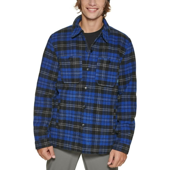 Bass Outdoor Men’s Mission Plaid Field Jacket, Blue/Black, Small