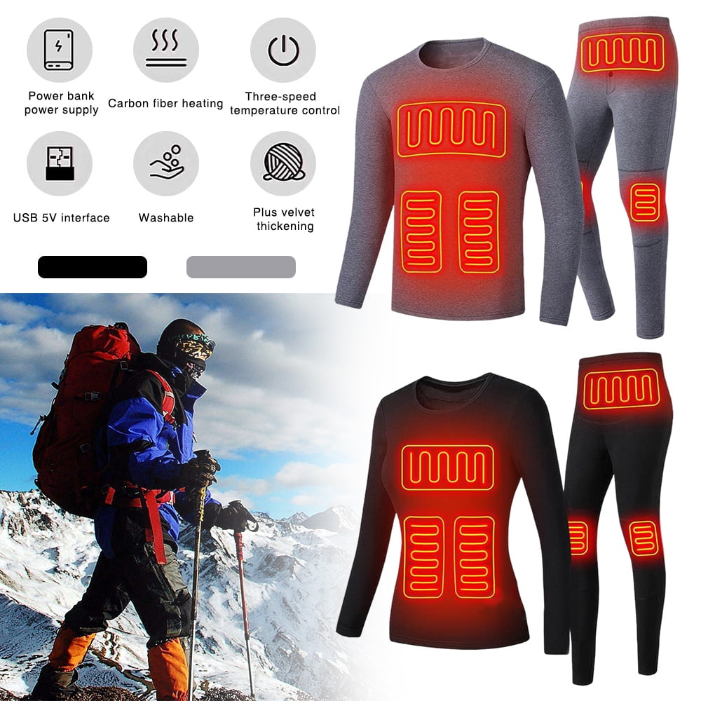 Sivheart Heated Underwear Shirt with Pants Washable USB Charging