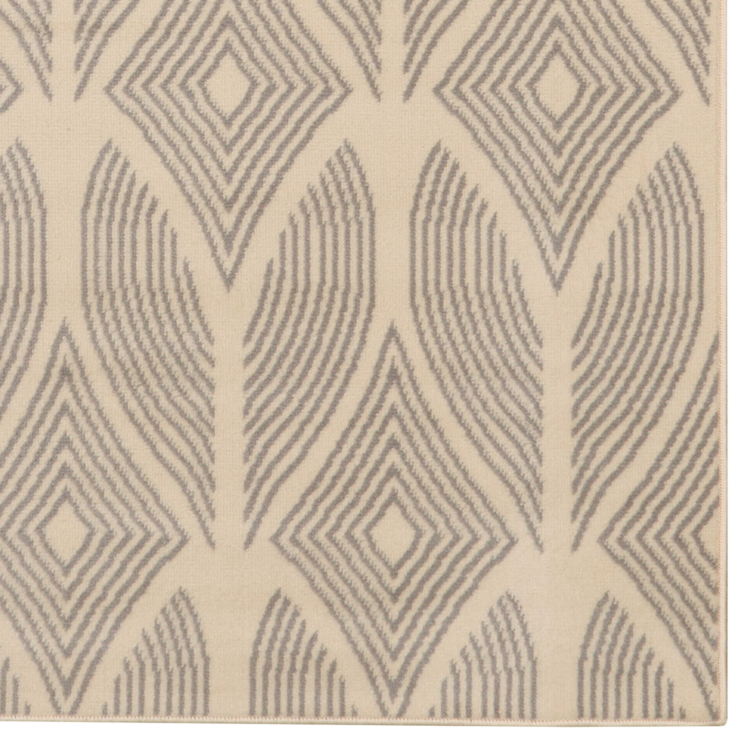 Capri Henley Rug Bone Light Grey 43 x 73 Easy Care Polypropylene Transitional