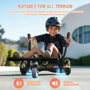 SISIGAD Hoverboard with Seat, 6.5 Hover Board Go Kart, 300W Powerful Motor, 6-10MPH Max Speed Self Balancing Electric Scooter