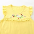 thumbnail image 5 of XEGLSBU Girls Summer Outfits Set Girls Outfit Floral Embroidery Bunny Print Sleeveless Top and Shorts Two Piece Casual Toddler (Yellow Size 5-6 Years), 5 of 6