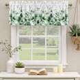 thumbnail image 2 of 2 Pack Valances for Window, Green Blooms Floral Short Curtains for Kitchen Bedroom Living Room, Farmhouse Spring Flowers Botanical Rod Pocket Small Window Treatment Valance Drapes 42 x 18 Inch, 2 of 8