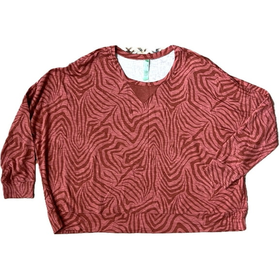 Honeydew Intimates Starlight French Terry Sweatshirt, Size Large, Sedona Zebra