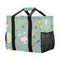 thumbnail image 2 of Large Hand-Held Storage Bag Kitchen Reusable Grocery Bags， Travel Tote Bags， Waterproof Tote，Laundry Bag，Beach Bag， Pool Bag Rabbit Pencil, 2 of 8