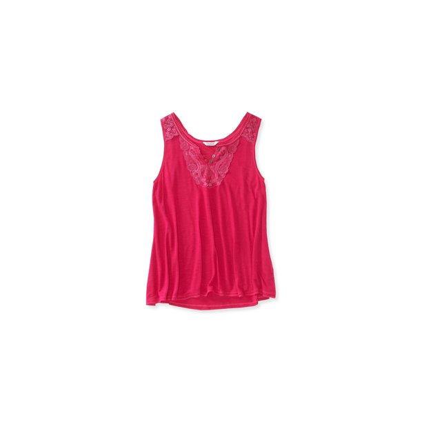 Aeropostale Womens Sheer Lacey Slub Tank Top, rosa, pequeño Aeropostale Camiseta sin mangas