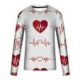 thumbnail image 4 of Pompotops T-Shirt Décontracté à Col Rond Manches Longues pour Hommes Imprimé 3D Saint-Valentin en Solde, 4 of 5