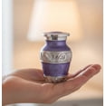 thumbnail image 2 of Cresta Modern Keepsake Cremation Urn for Human Ashes | Aluminum Round Memorial Urn with Secure Screw Lid | Purple (3 x 2 x 2 Inches), 2 of 9