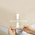 thumbnail image 6 of Fitted Sheet Only - Extra Deep Pocket No-Pop Off Elastic Bottom Sheets - Ultra-Soft Brushed Microfiber Hotel Luxury Machine Washable Fitted Bed Sheets - Fade & Shrink Resistant (Cream, Queen), 6 of 8