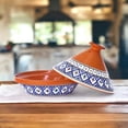 thumbnail image 2 of Kamsah Bohemian Medium Supreme Tagine, Handmade Ceramic Cooking Pot, Blue, 2 of 7